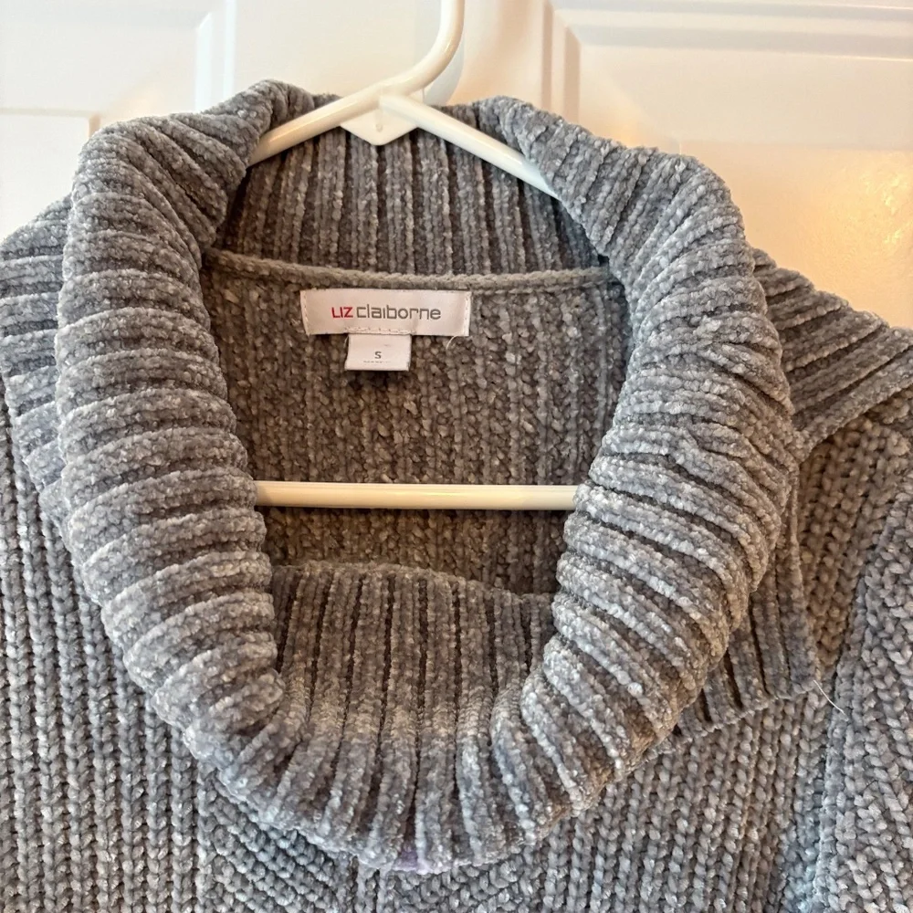 Liz Claiborne Cowl Neck Sweater Womens Size S Gray